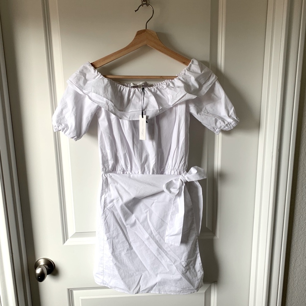 SALE! ⭐️ Lovers and friends white Cotton mini dress ruffled - Picture 2 of 10